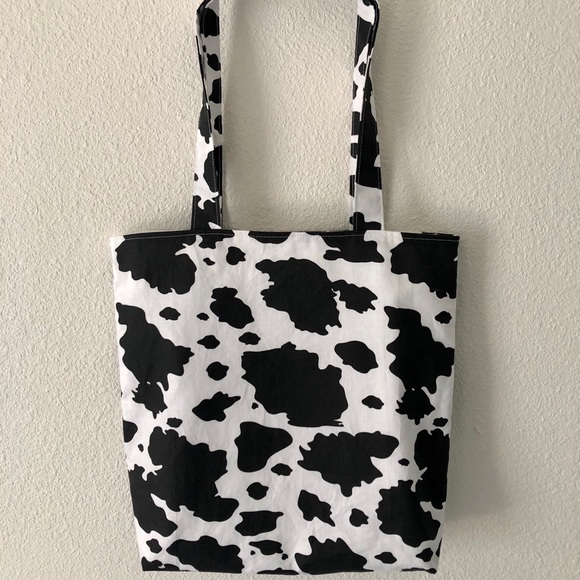 ๐ SOLD ๐ Cotton Cow Print Tote Bag DIY Handmade - Picture 1 of 5